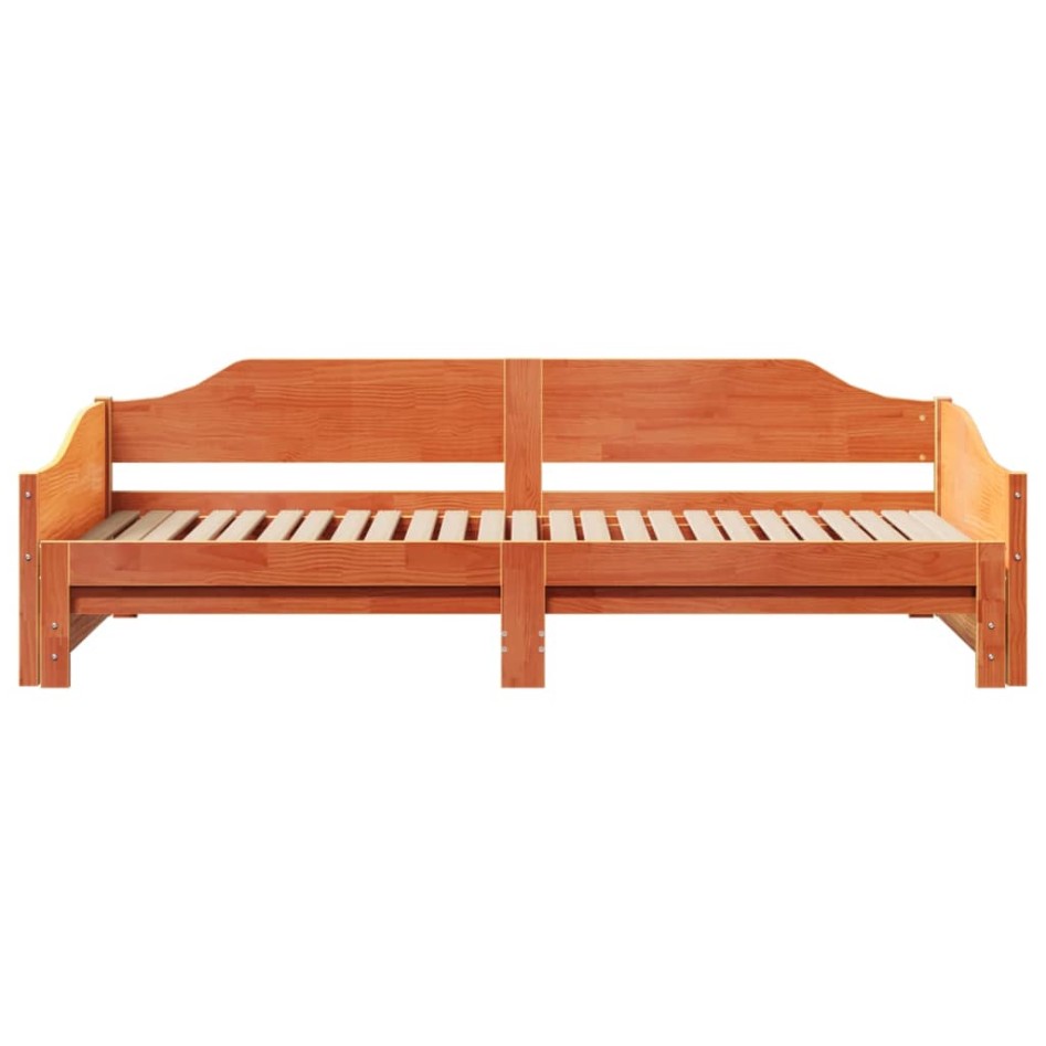 Sofá cama nido madera maciza de pino marrón cera 80x200