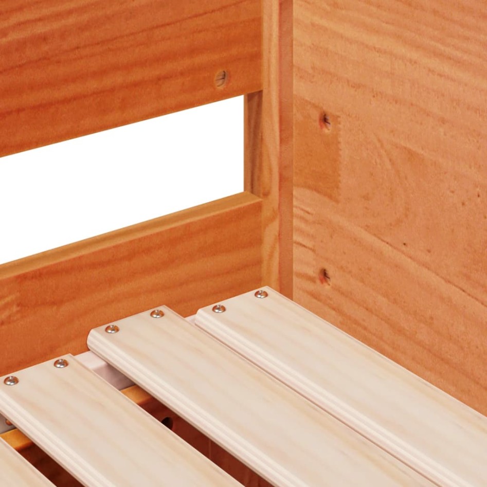 Sofá cama nido madera maciza de pino marrón cera 80x200