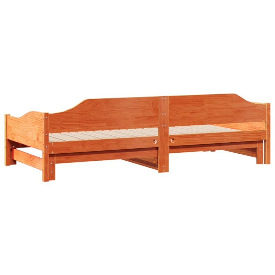 Sofá cama nido sin colchón madera maciza marrón cera 90x190