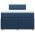 Cama box spring con colchón tela azul 120x190