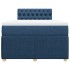 Cama box spring con colchón tela azul 120x200