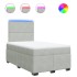 Cama box spring con colchón terciopelo gris claro 120x200
