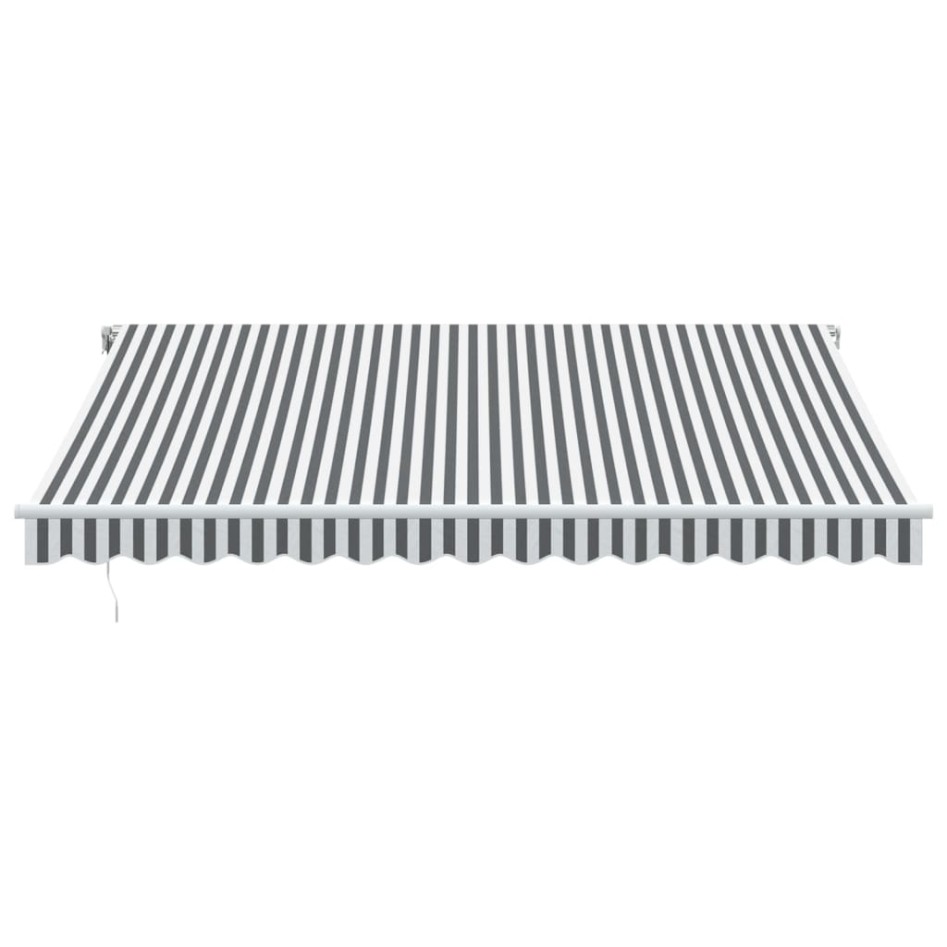Toldo retráctil manual gris antracita y blanco 400x350