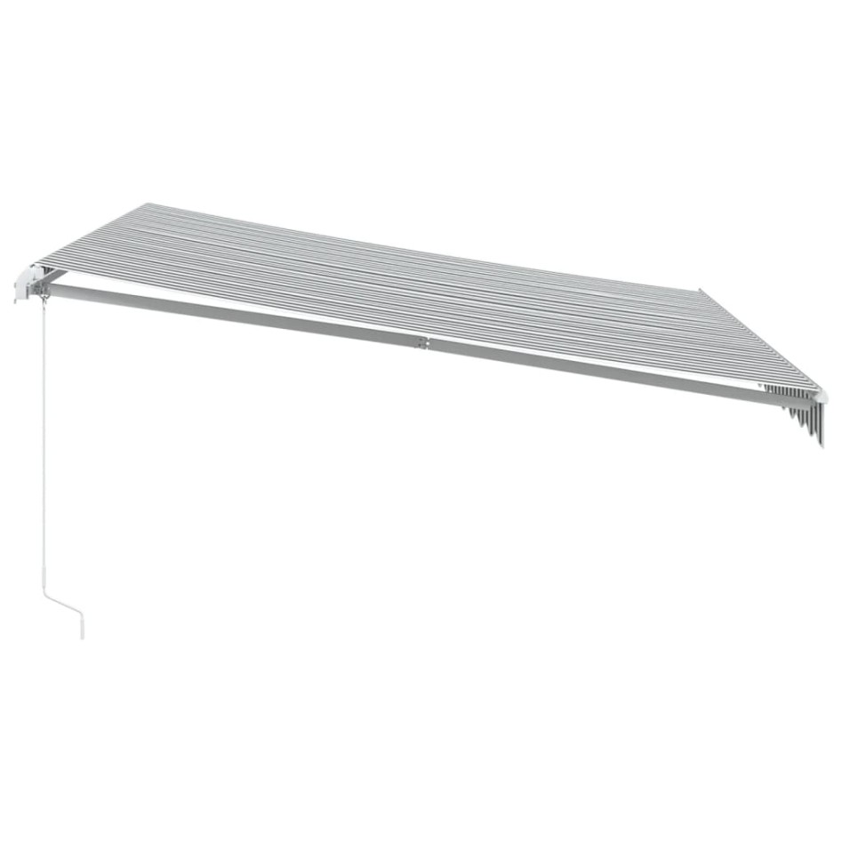 Toldo retráctil manual gris antracita y blanco 400x350