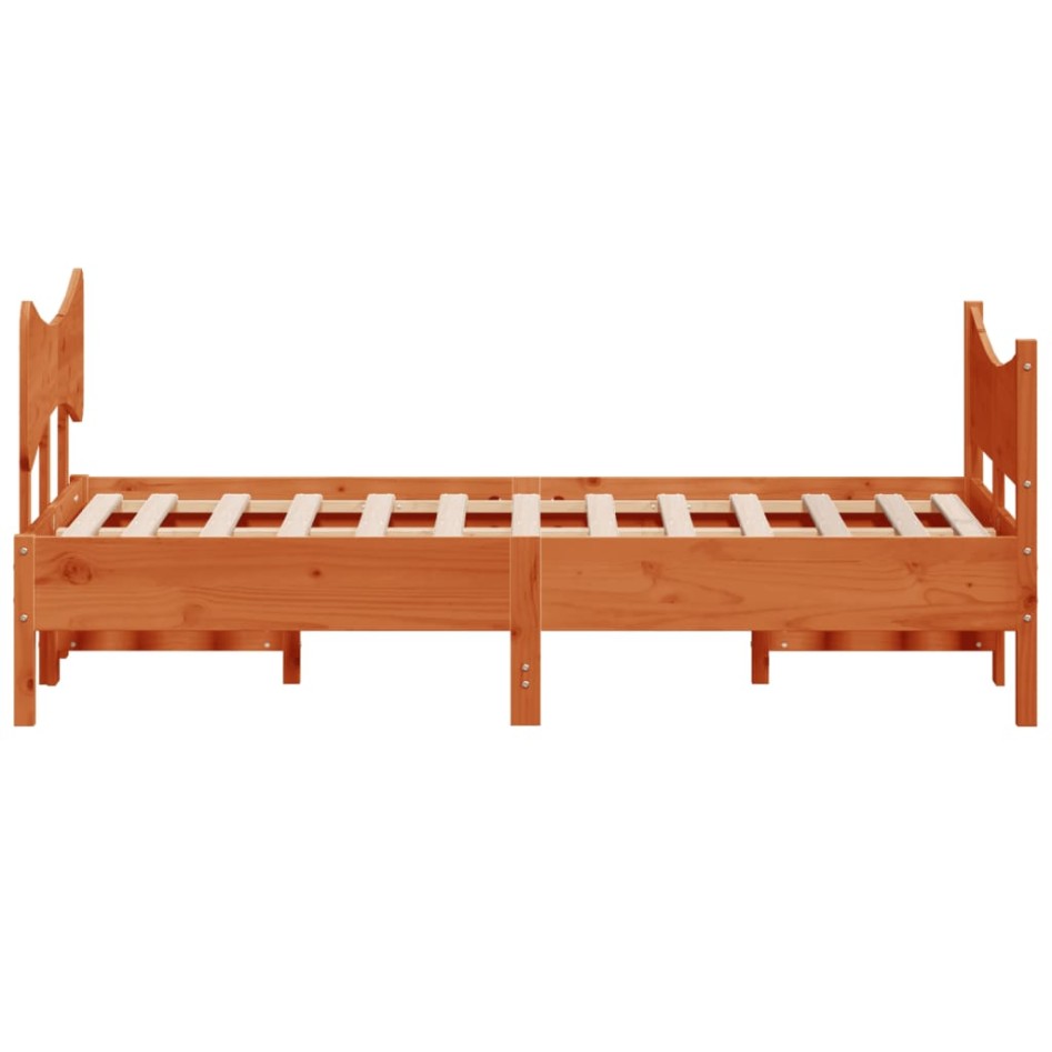 Estructura de cama sin colchón madera maciza marrón 120x190