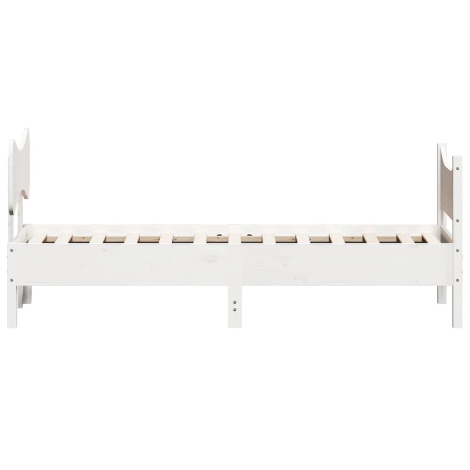 Estructura de cama sin colchón madera maciza blanca 90x190