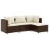 Set muebles de jardín 4 piezas y cojines ratán sintético