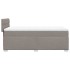 Cama box spring con colchón tela gris taupe 100x200