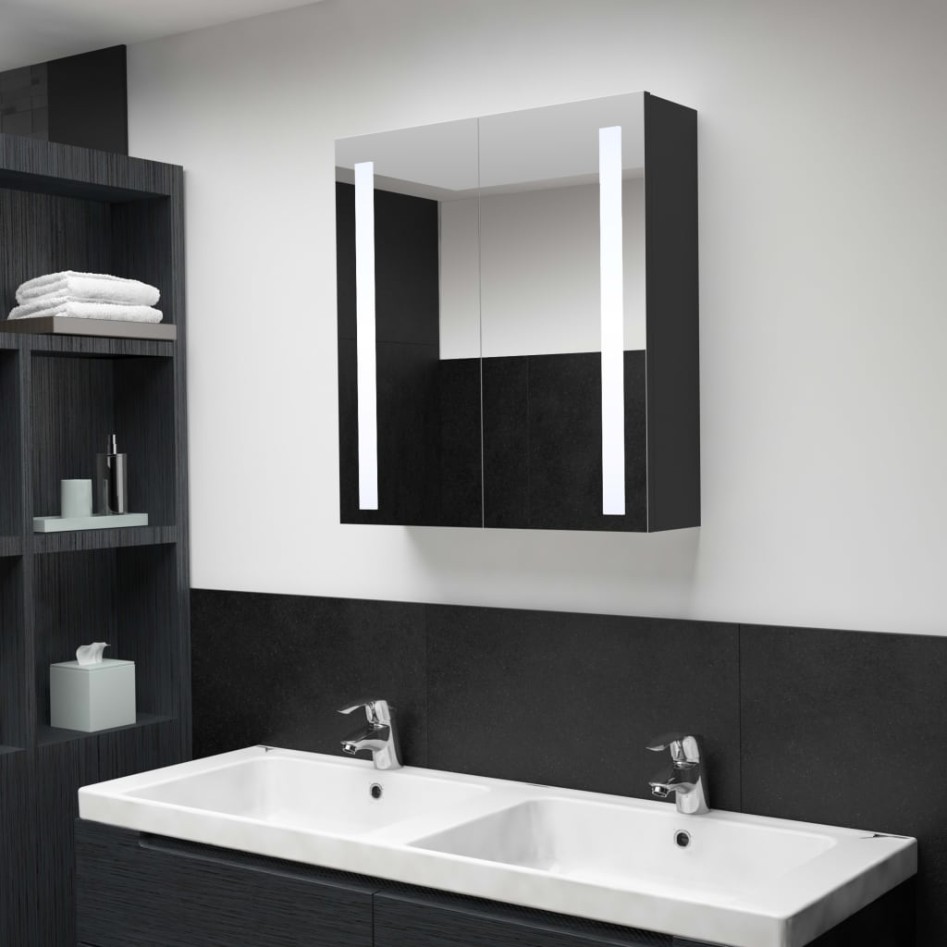 Mueble de baño con espejo LED 62x14x60