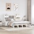 Cama con estantería sin colchón madera maciza blanca 180x200