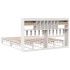 Cama con estantería sin colchón madera maciza blanca 180x200