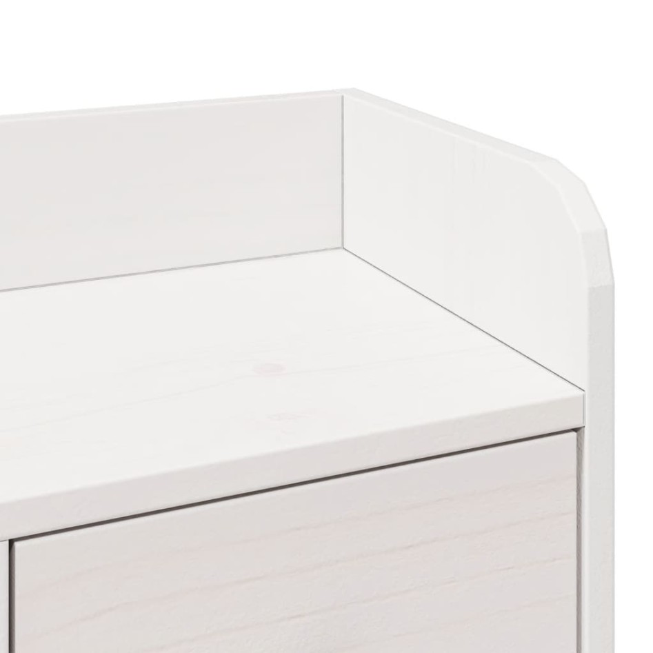 Cama con estantería sin colchón madera maciza blanca 180x200