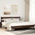 Estructura de cama sin colchón metal roble marrón 200x200