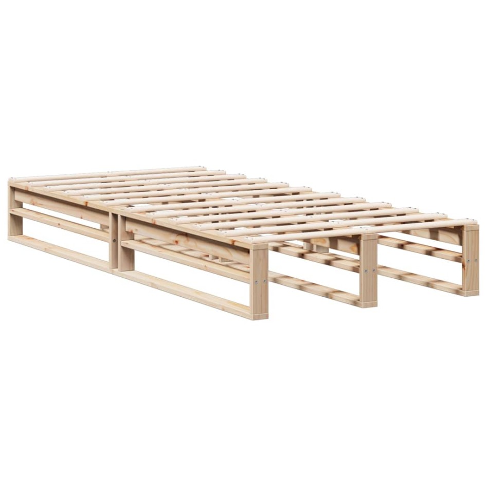 Cama con estantería sin colchón madera maciza de pino 75x190