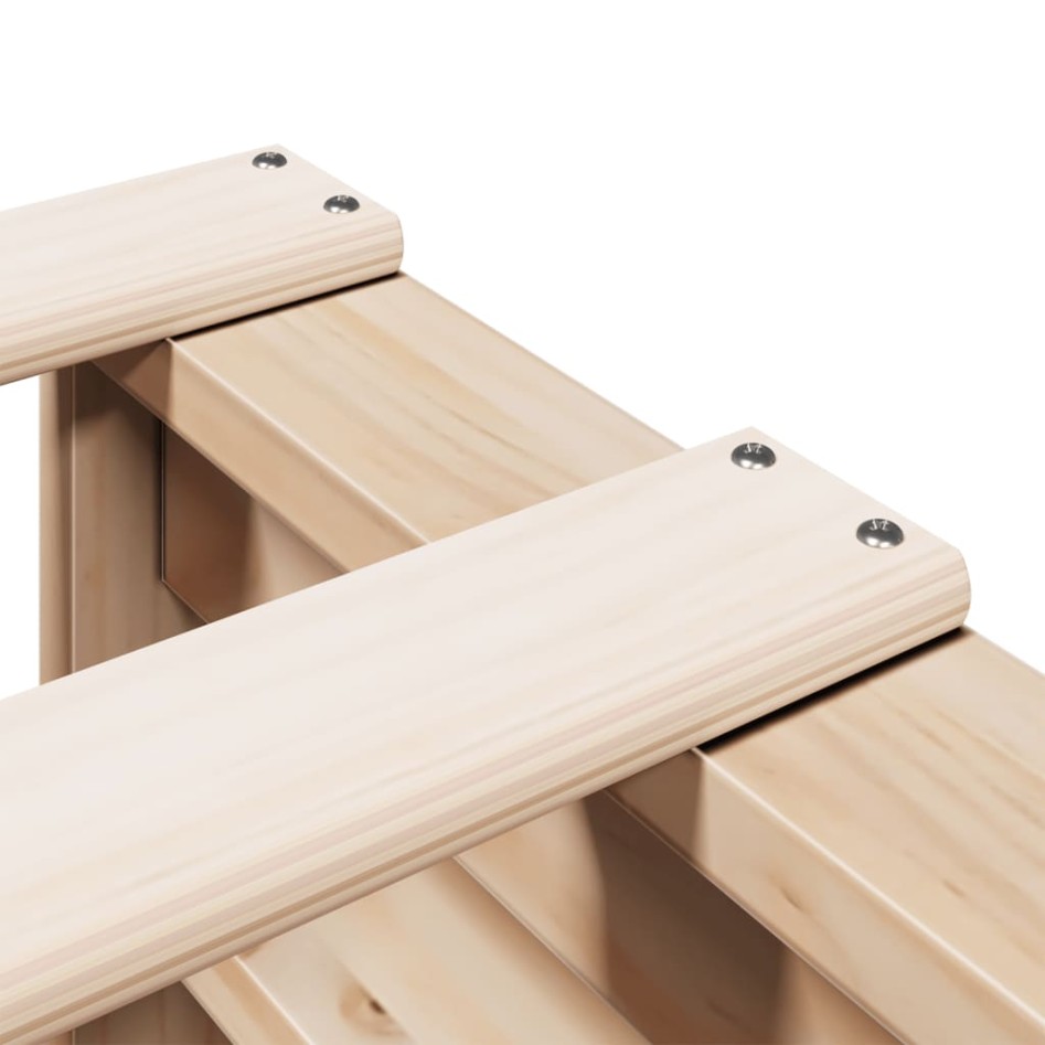 Cama con estantería sin colchón madera maciza de pino 75x190