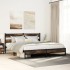 Estructura de cama sin colchón metal roble ahumado 200x200