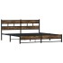 Estructura de cama sin colchón metal roble ahumado 200x200