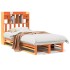 Cama con estantería sin colchón madera maciza marrón 75x190