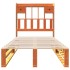 Cama con estantería sin colchón madera maciza marrón 75x190