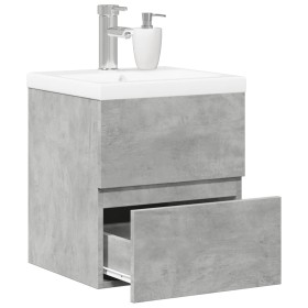 Set muebles de baño 2 piezas madera contrachapada gris