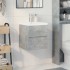 Set muebles de baño 2 piezas madera contrachapada gris