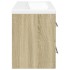 Set de muebles de baño 2 pzas madera contrachapada roble