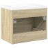 Set de muebles de baño 2 pzas madera contrachapada roble