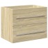 Set de muebles de baño 2 pzas madera contrachapada roble