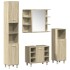 Juego de muebles de baño 4 pzas contrachapada roble