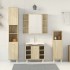 Juego de muebles de baño 4 pzas contrachapada roble