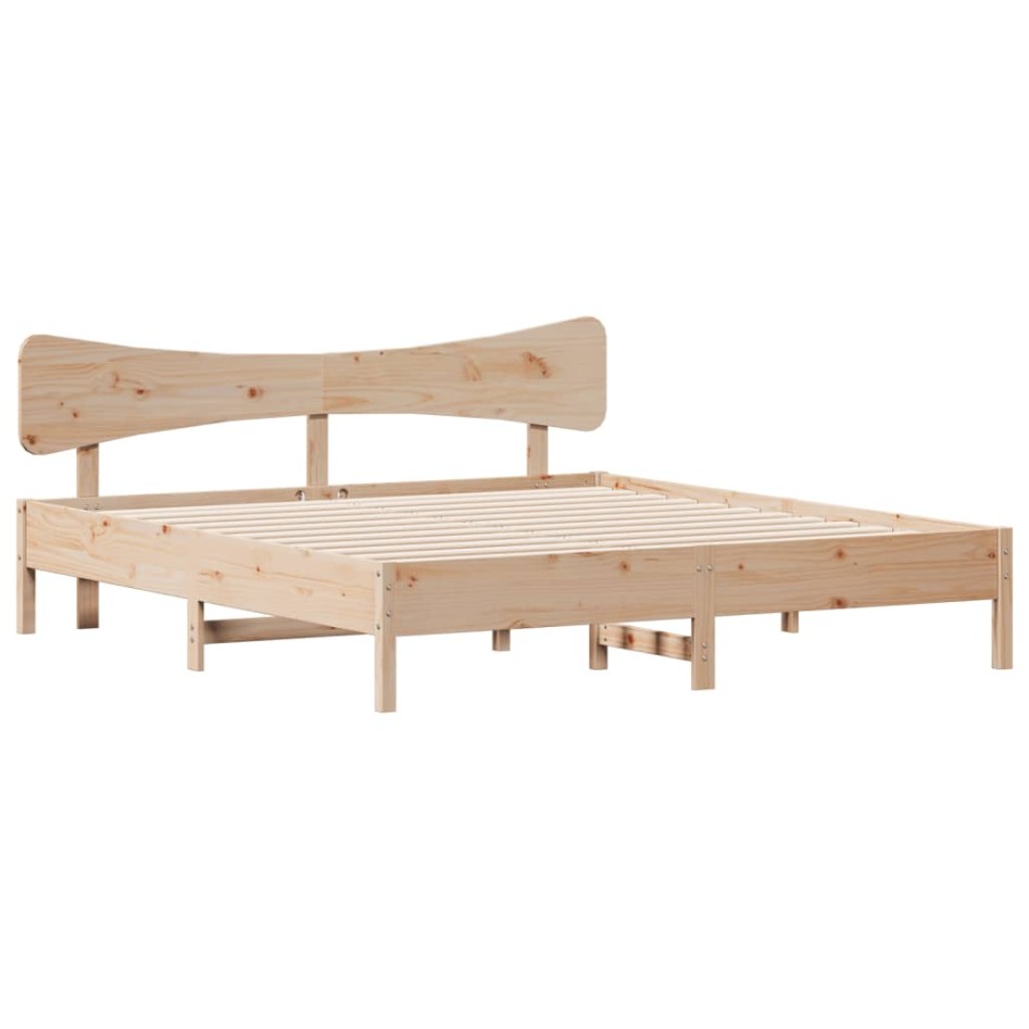 Estructura de cama sin colchón madera maciza de pino 200x200