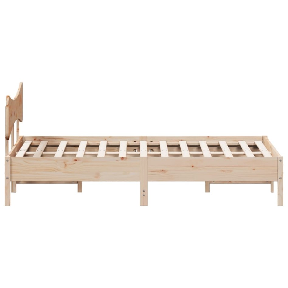Estructura de cama sin colchón madera maciza de pino 200x200
