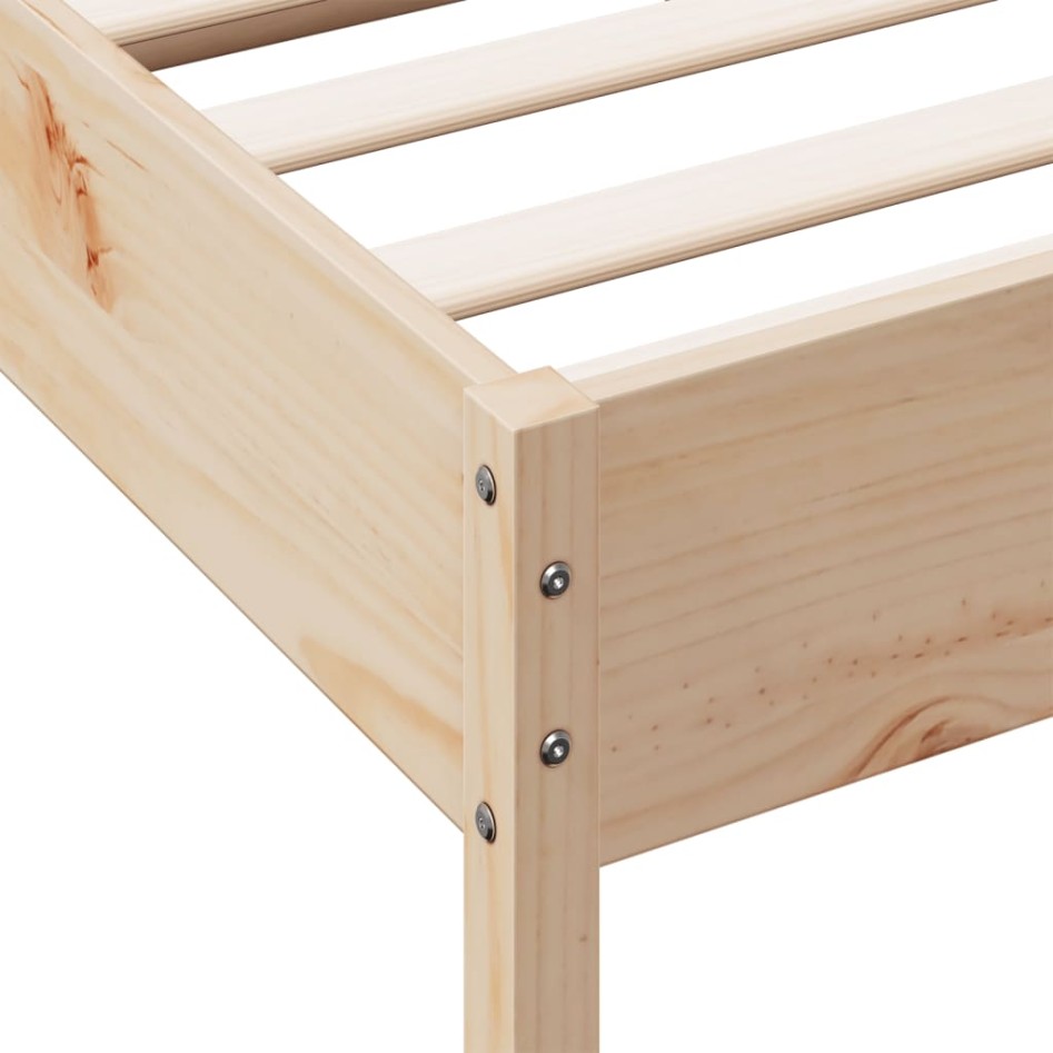 Estructura de cama sin colchón madera maciza de pino 200x200