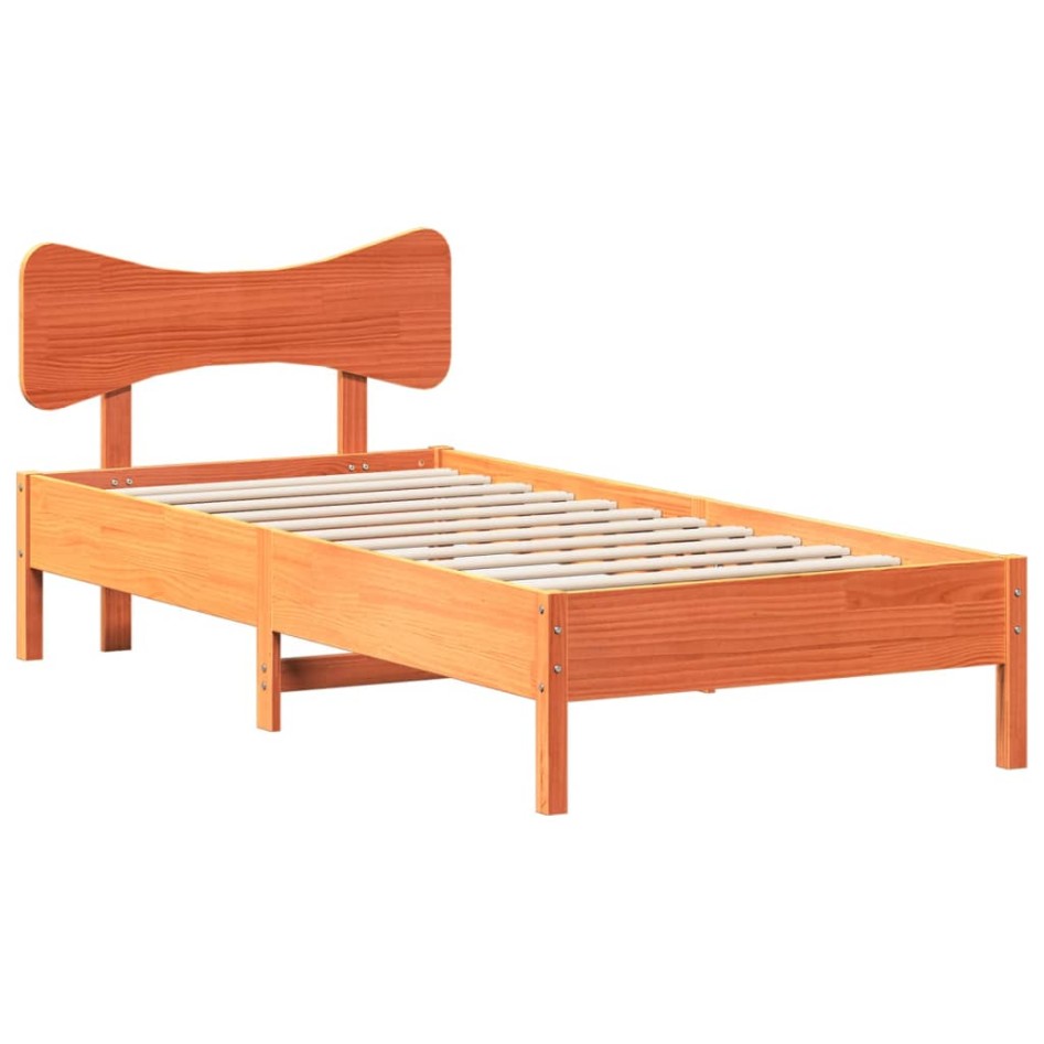Estructura de cama sin colchón madera maciza marrón 90x190