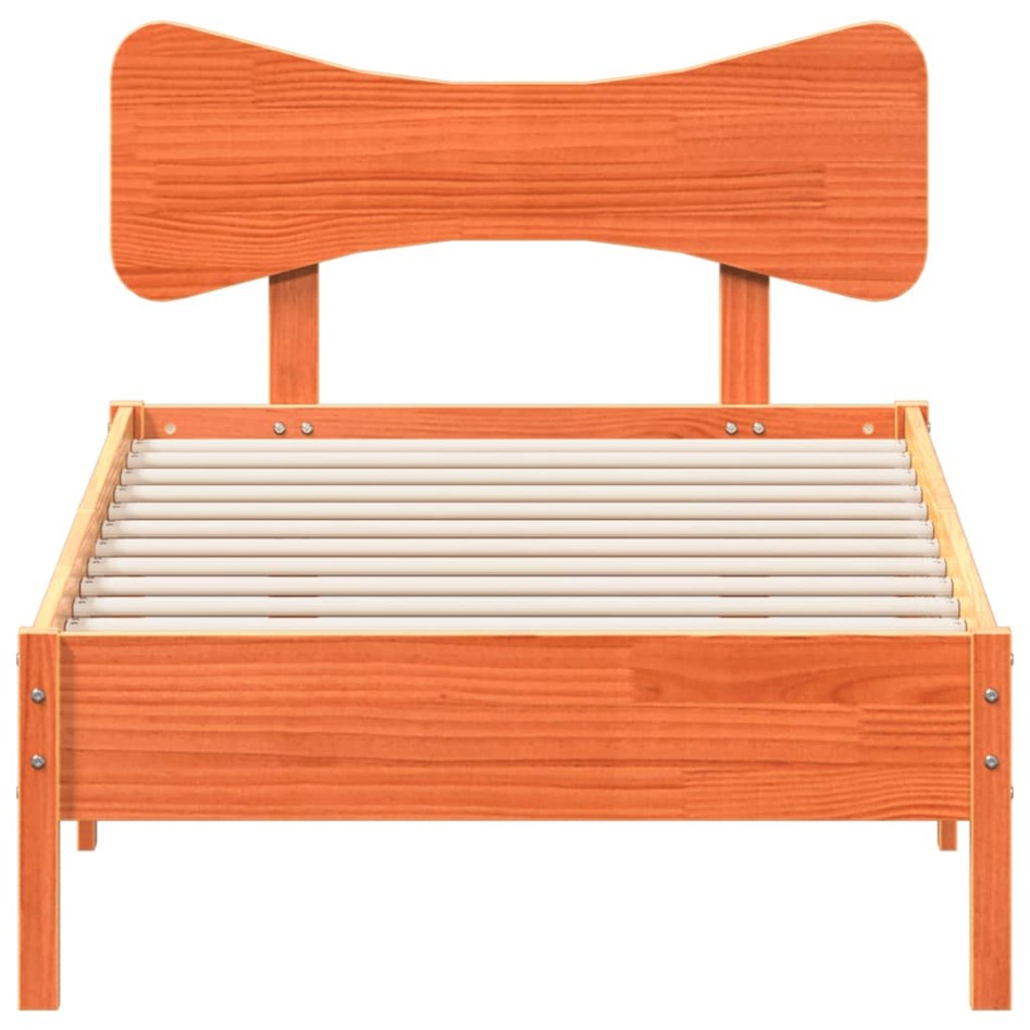 Estructura de cama sin colchón madera maciza marrón 90x190