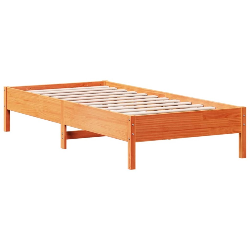 Estructura de cama sin colchón madera maciza marrón 90x190