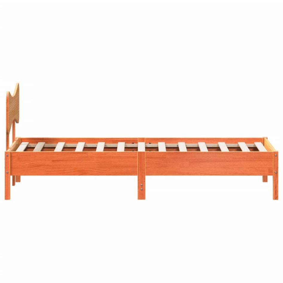 Estructura de cama sin colchón madera maciza marrón 90x190
