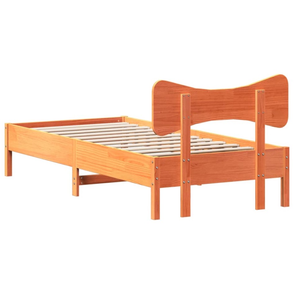 Estructura de cama sin colchón madera maciza marrón 90x190