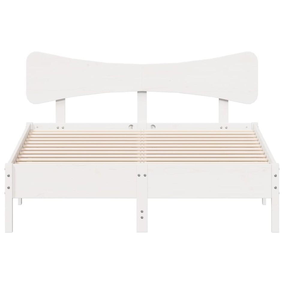 Estructura de cama sin colchón madera de pino blanca 120x200