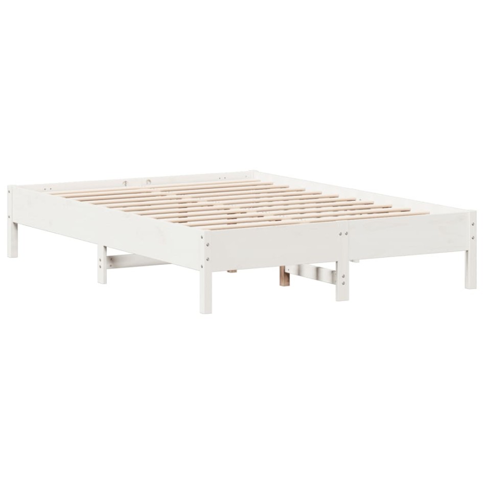 Estructura de cama sin colchón madera de pino blanca 120x200