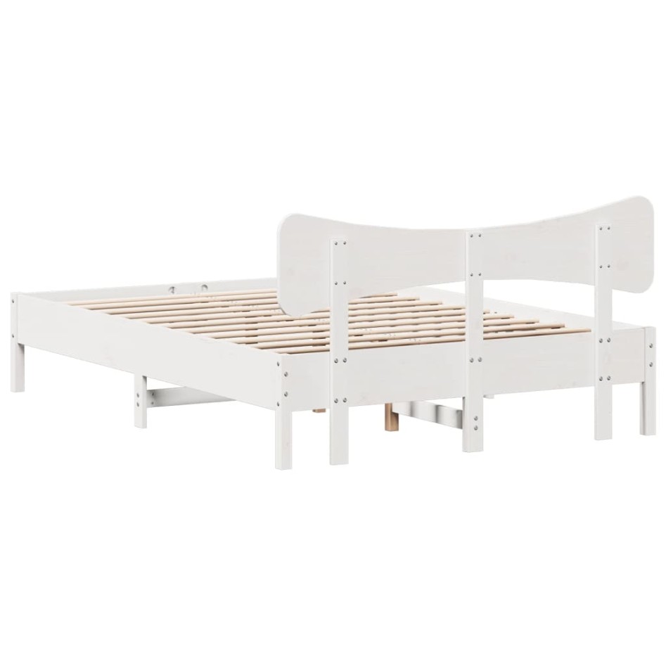 Estructura de cama sin colchón madera de pino blanca 120x200