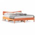 Cama sin colchón madera maciza de pino marrón cera 200x200