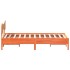 Cama sin colchón madera maciza de pino marrón cera 200x200