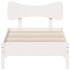 Estructura de cama sin colchón madera maciza blanca 75x190