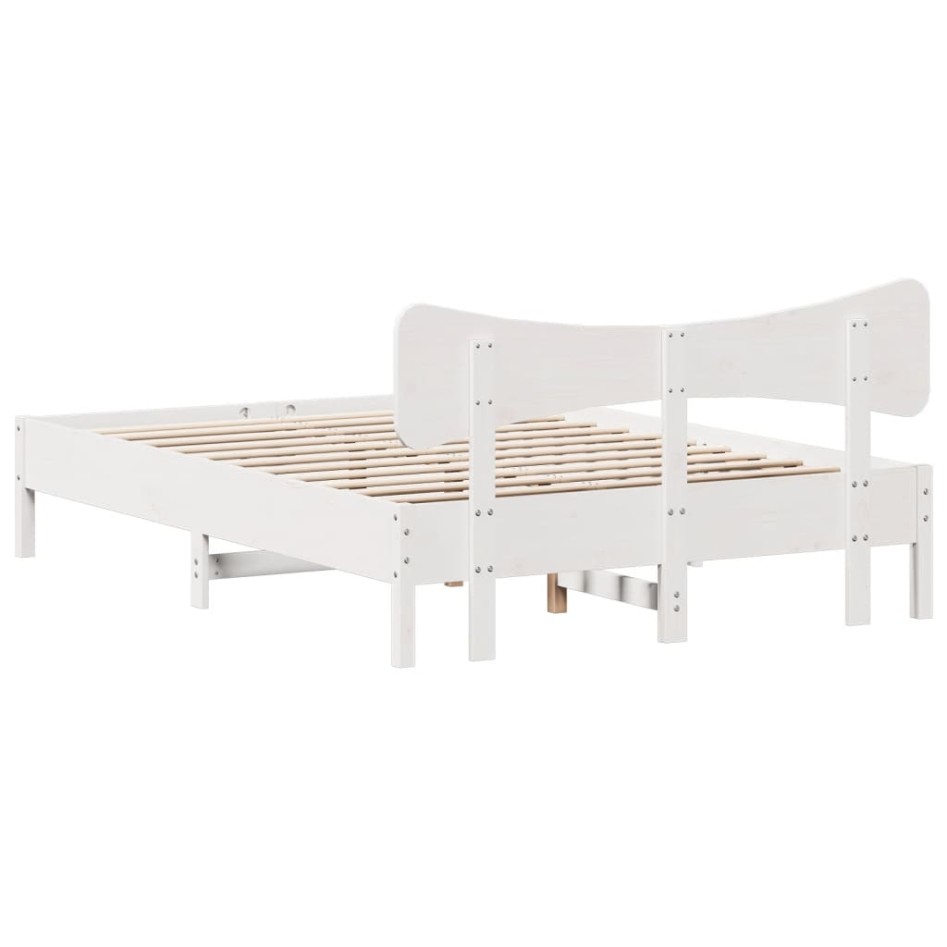 Estructura de cama sin colchón madera de pino blanco 135x190