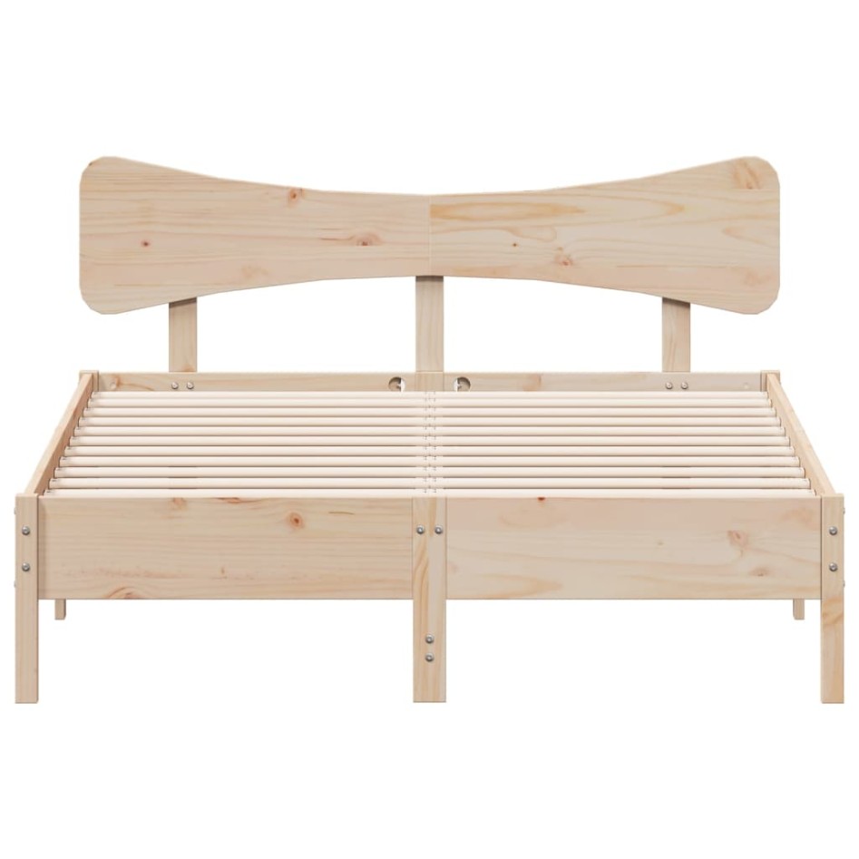Estructura de cama sin colchón madera de pino blanco 150x200