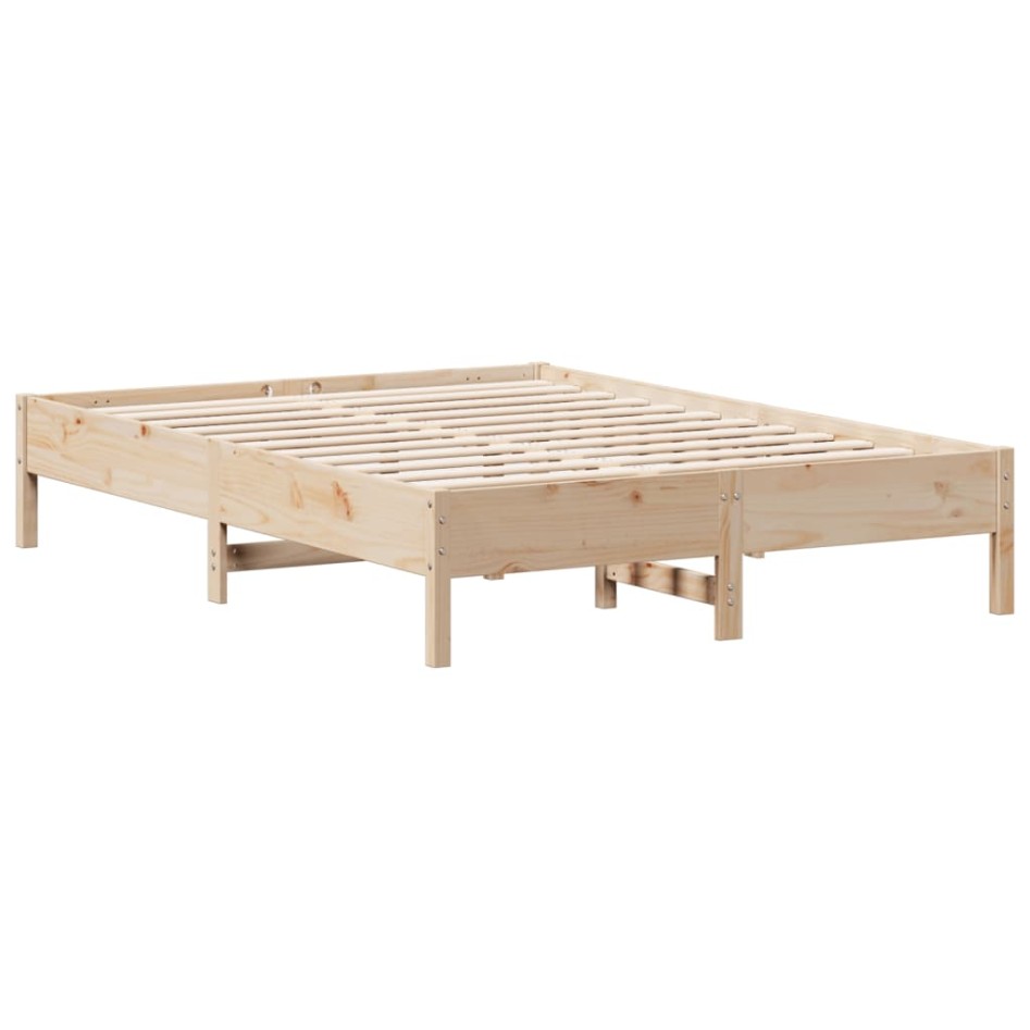 Estructura de cama sin colchón madera de pino blanco 150x200