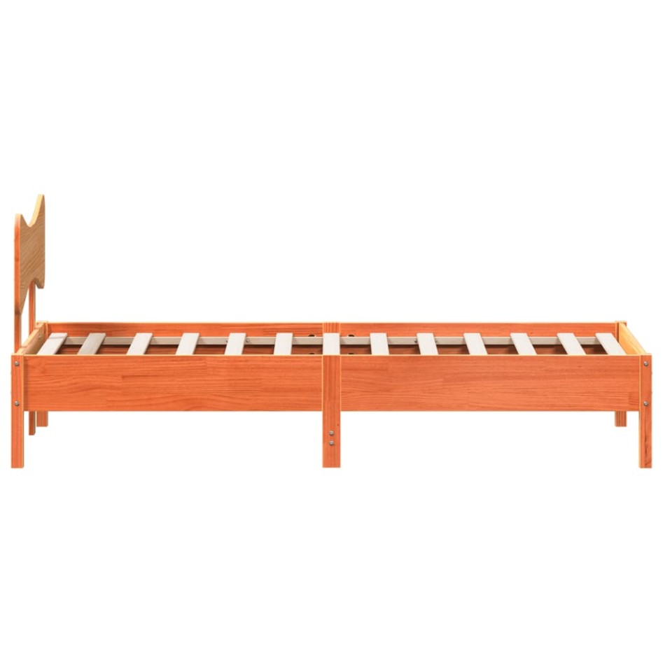 Estructura de cama sin colchón madera de pino marrón 90x200