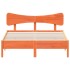 Cama sin colchón madera maciza de pino marrón cera 140x200