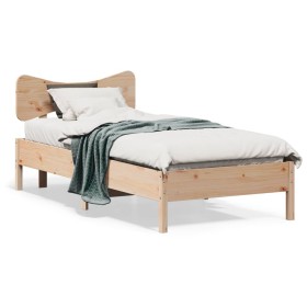 Estructura de cama sin colchón madera maciza de pino 90x200